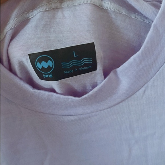 Janji Repeat Merino Wool Womens Long Sleeve Athletic Top Lavender Size Large - Picture 3 of 5